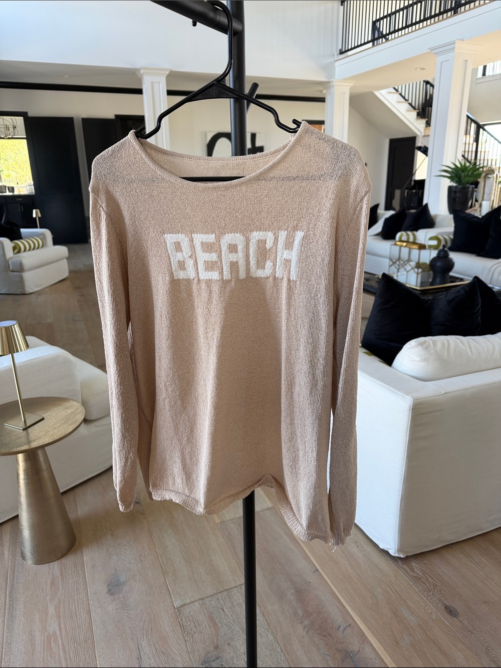 BEACH Cream Knit Long-Sleeve Women's Sweater
